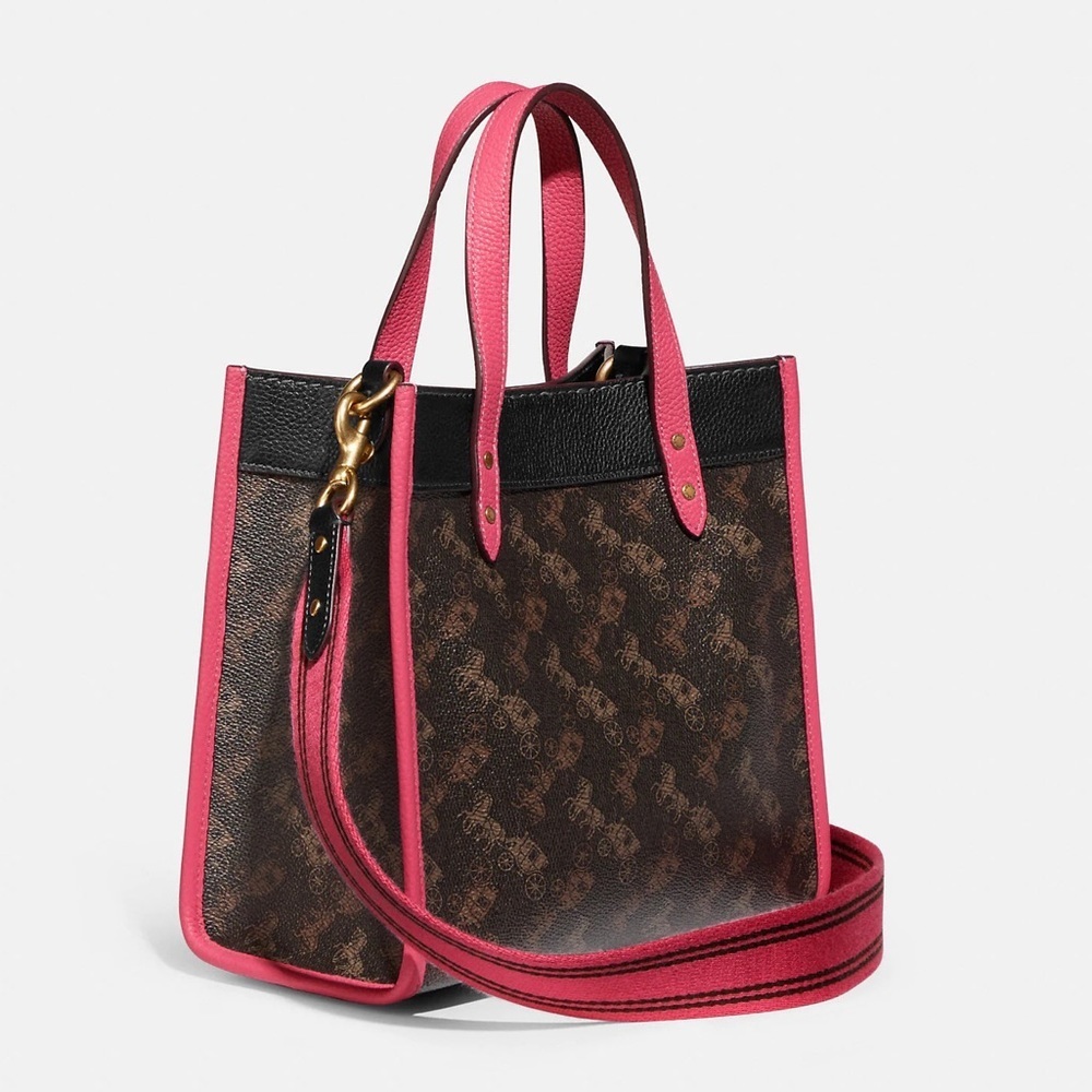 Coach Field Tote 22 Horse and Carriage Truffle Petunia C8456 Crossbody Bag NWT - Picture 3 of 8